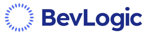 BevLogic logo with blue circular dotted design to the left of the company name in bold blue text.