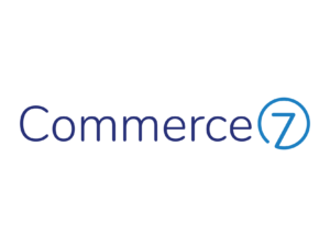 Commerce7 logo featuring the word Commerce with a blue circled number 7 at the end, highlighting its role as a Direct to Consumer Wine Symposium Sponsor.