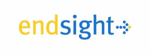 Endsight logo with end in yellow, sight in blue, and blue/yellow dots forming an arrow to the right.