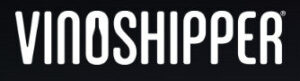 White Vinoshipper text logo on a black background.